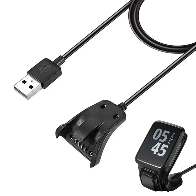Cable de carga USB para TomTom Adventure Golfer 2/SE Spark 3 Runner 2 3 Cardio Music Adventurer adaptador de cargador de base para reloj inteligente