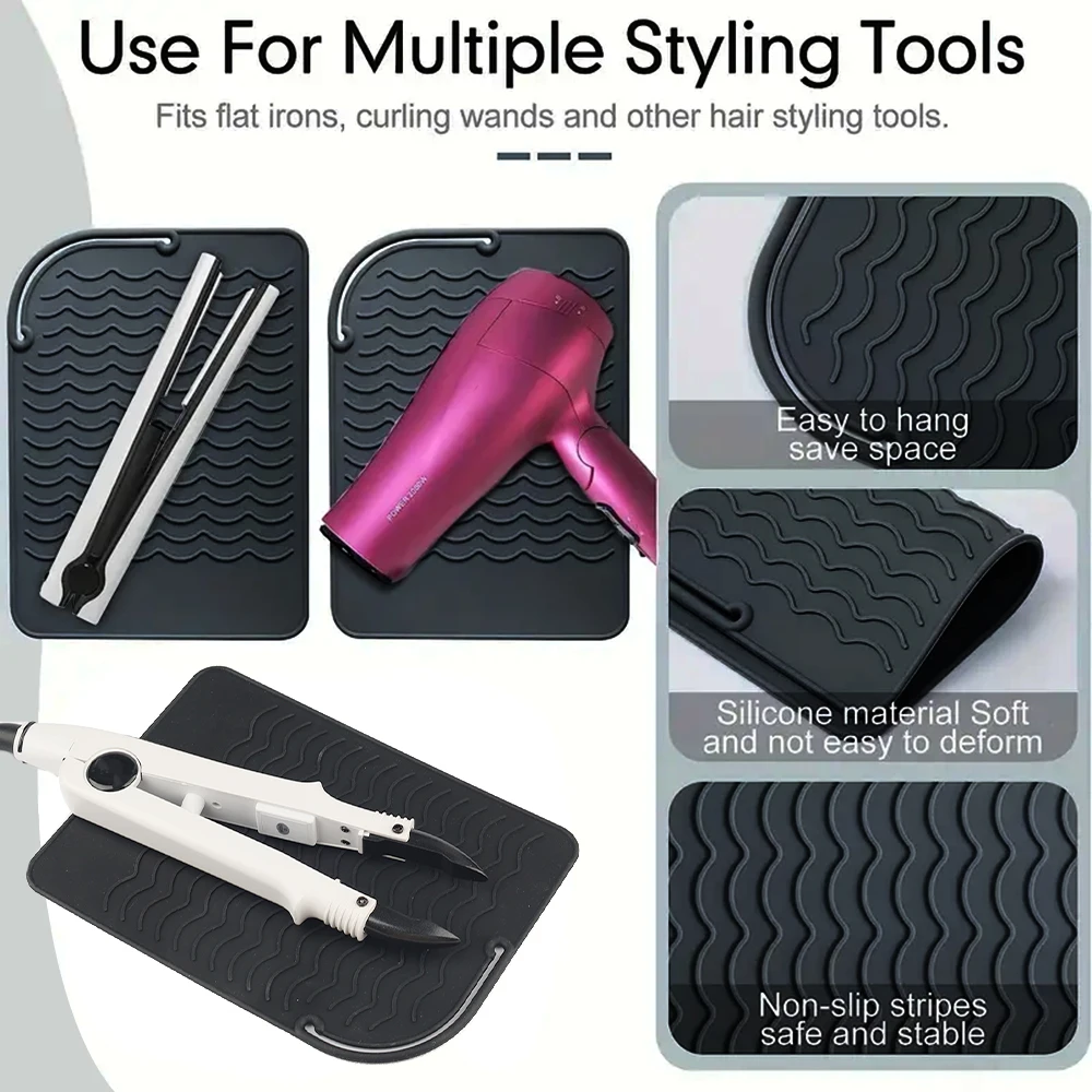 Hittebestendige Stijltang Pad Siliconen Stijltang Mat Zakje Voor Haar Krultang Anti-Slip Ijzeren Pad Haar Styling Tools