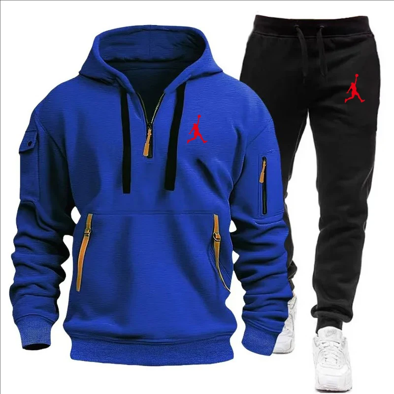 2025 masculino agasalho usar listra hoodies + moletom 2 peça conjunto nova moda de alta qualidade outono inverno diário casual jogging terno