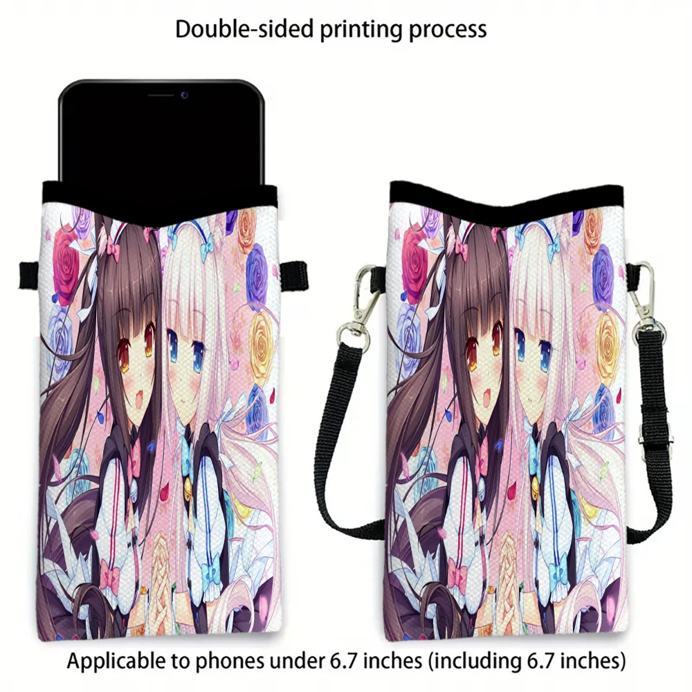 

Cartoon Anime Girl Crossbody BagPrint Phone Wallet with Adjustable Shoulder Strap Unisex Design for Daily Use, Travel,Gift 8.13
