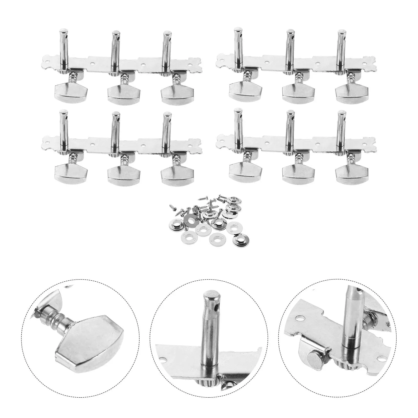 

2Sets Guitar Tuning Pegs Three-Position Machine Heads Electric Guitar Replacement Tuners Easy Installation Stable Sound