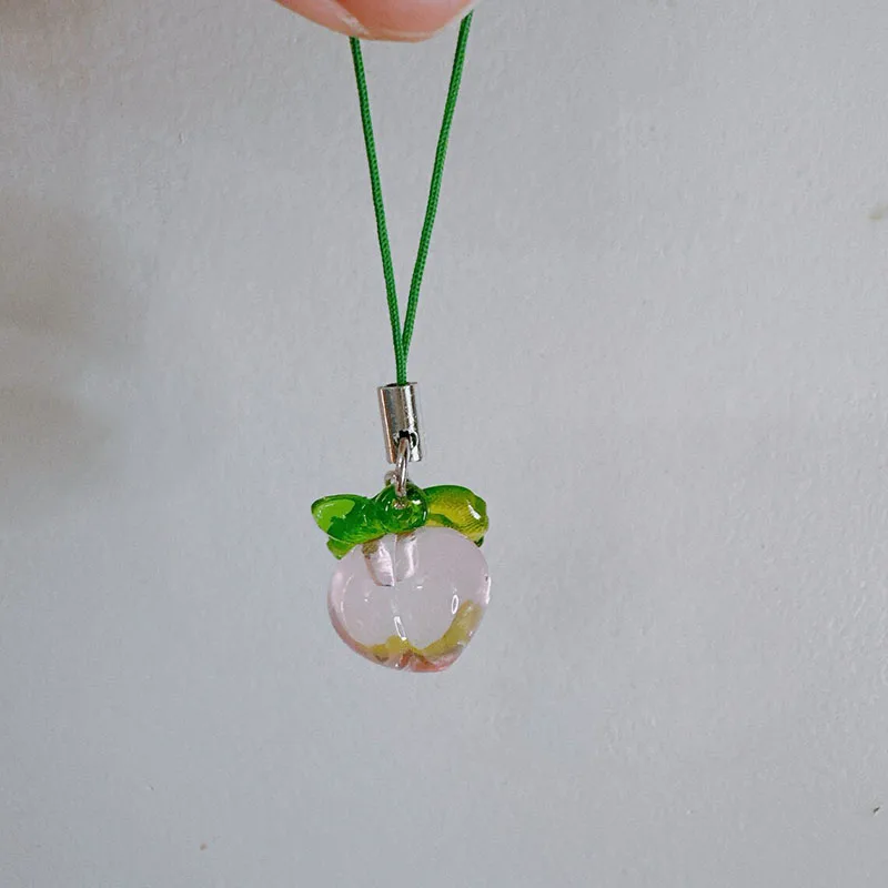 Tangerine Fruit Keychain Strawberry Cherry Peach Charm