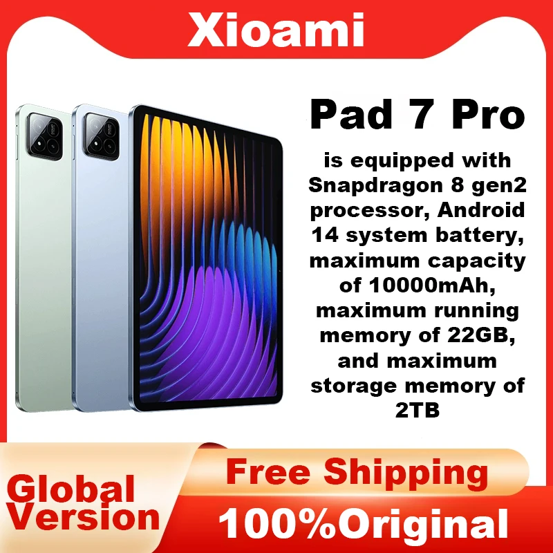 2024 NEW Original MI Pad 7 Pro Tablet 11inch Snapdrago 8gen2  HD 4K Android 14 16GB+1T 10000mAh 5G Dual SIM WiFi GPS Tablet PC