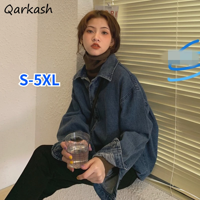 Jackets Women S-5XL Denim Vintage Loose Students Outwear All-match Leisure Fashion Clothes Teens Korean Style Y2K Chic Simple