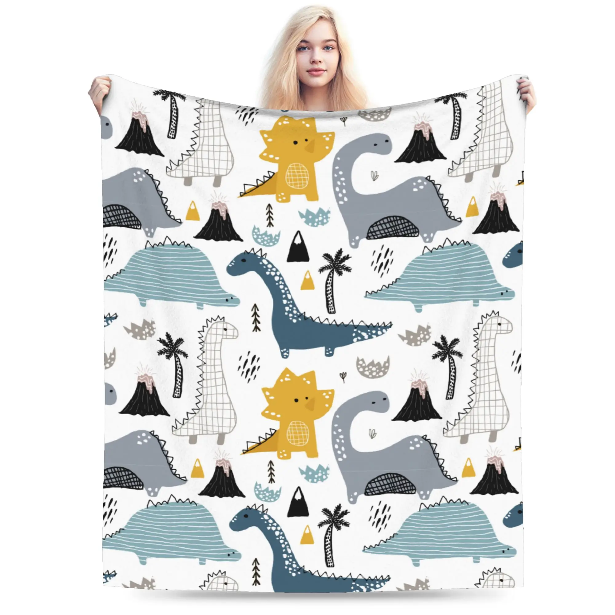 

Милые одеяла с рисунком динозавра, флисовые зимние дышащие теплые пледы для кровати, покрывала для спальни