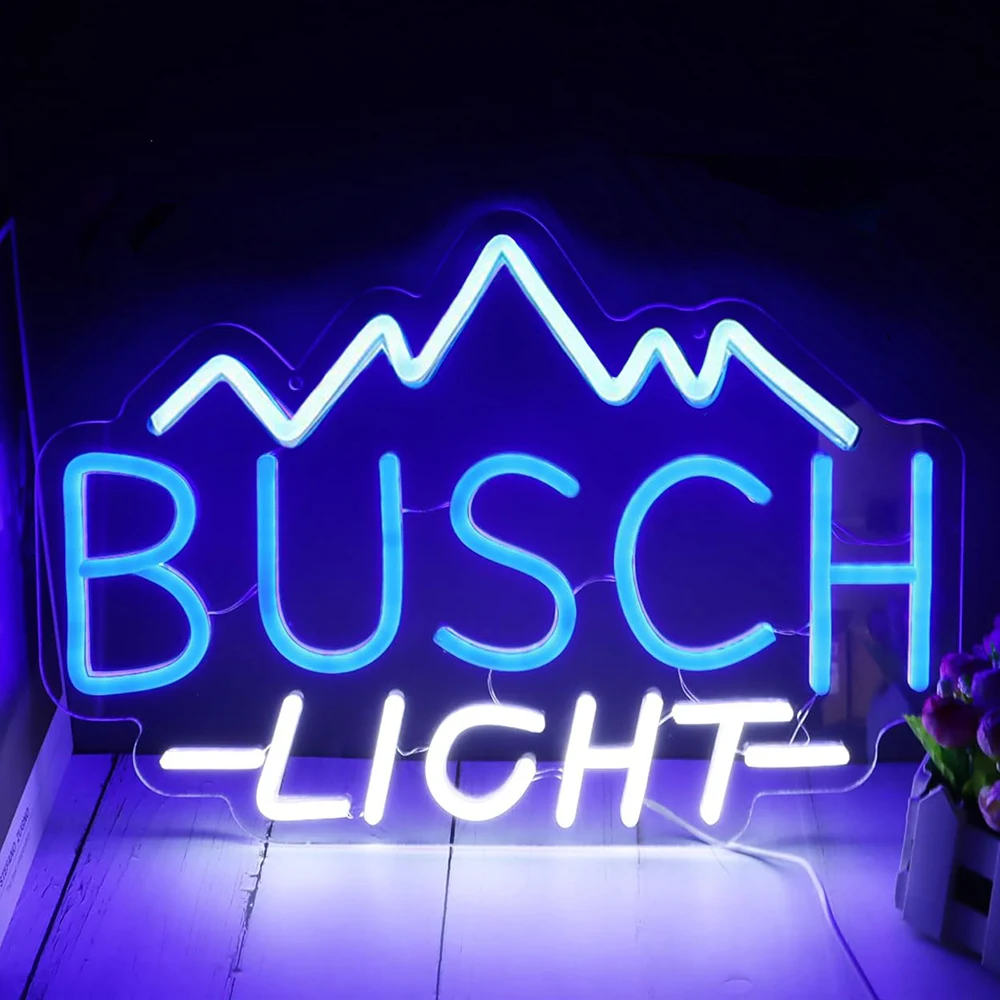 Pool Party BUSCH LIGHT Neon Sign LED Light Dimmable On/Off Switch Wall Art Decor Bar Sign USB Neon Lamp for Party Christmas Gift