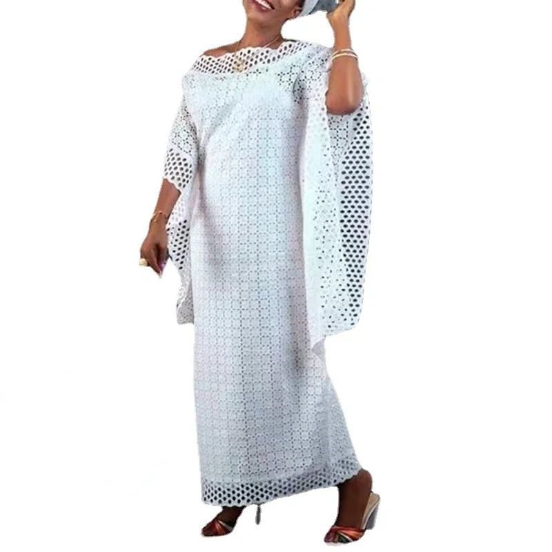 Afrikanische kleider für frauen weiß elegant aushöhlen neue muslimische mode abayas dashiki robe kaftan langes maxi kleid einteilig