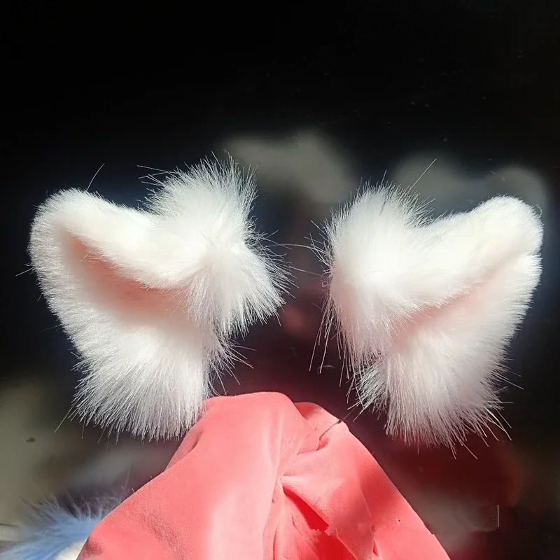 Handmade Limit Cos Gift Doll Use Ear White Beast Fox Ear Hairhoop 1/3 Doll Accessory Cute Lovely Cosplay Prop