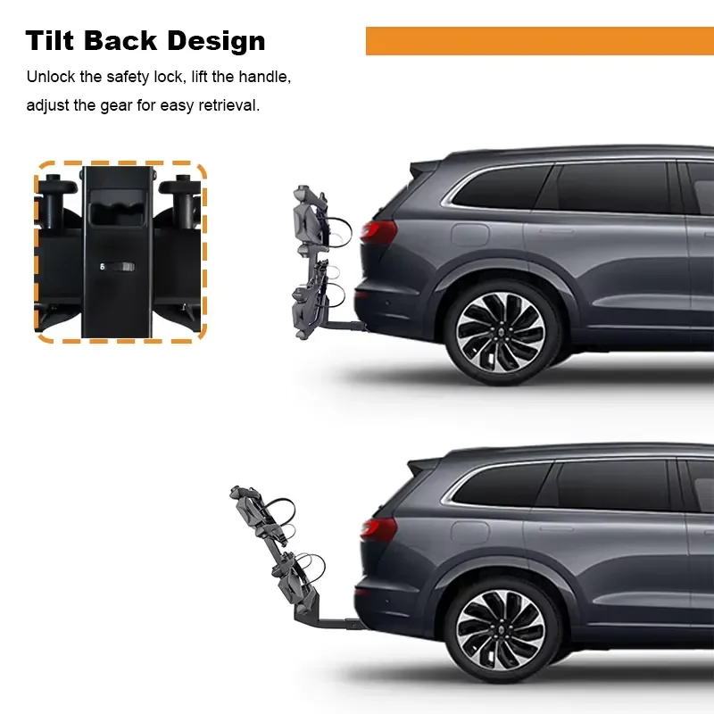 OEM Best Price E-bike Rear Bike Rack for Car Hitch Trailer Mounted 1-2 Bicycle Ebike Luggage Carrier for Truck SUV Minivans view 5