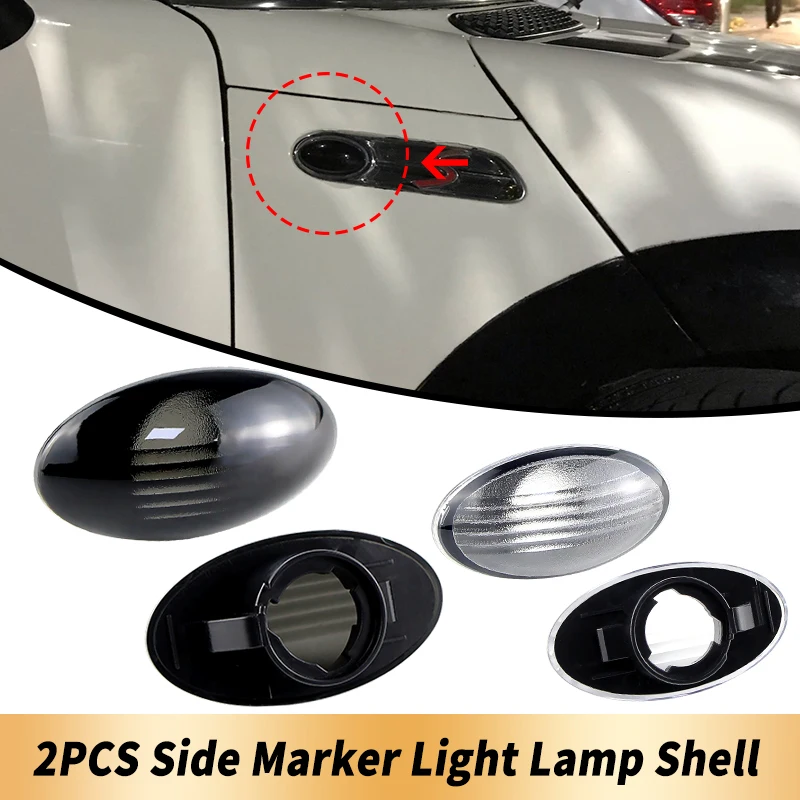 2PCS Car Turn Signal Side Fender Marker Light Housing Cover Shell For Mini Cooper R50 02-06 R52 04-08 R53 02-06 Car Accessories