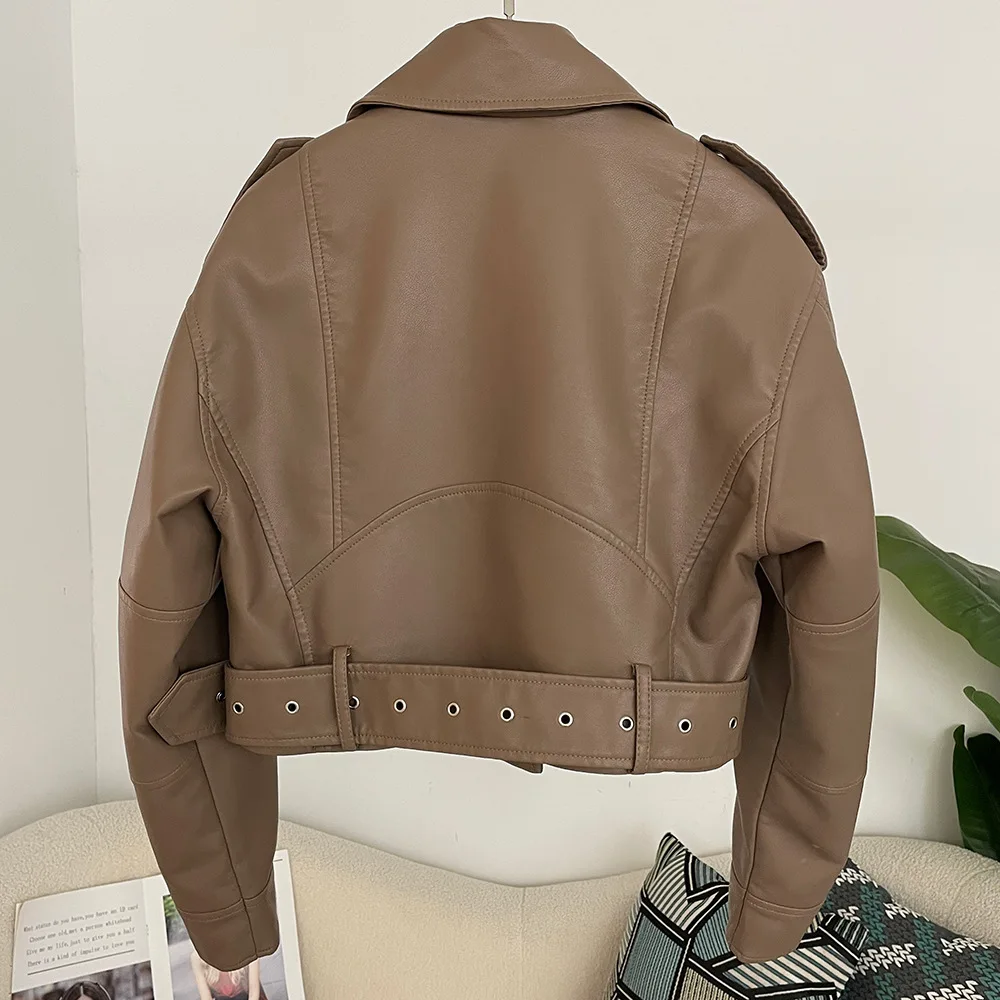 女性用ジャケット ファッション PUレザー バイクジャケット カジュアルコート ストリートウェア レディース アウター トップス