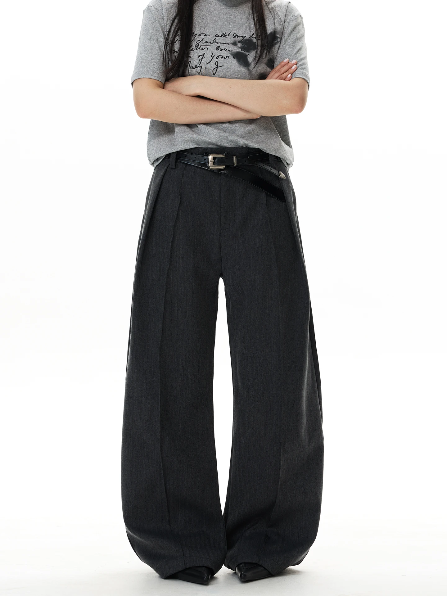 

Talk Later American Style Casual Loose Straight Leg Pants Men Women High Waist Knife Drapey Comfortable Workwear Trousers