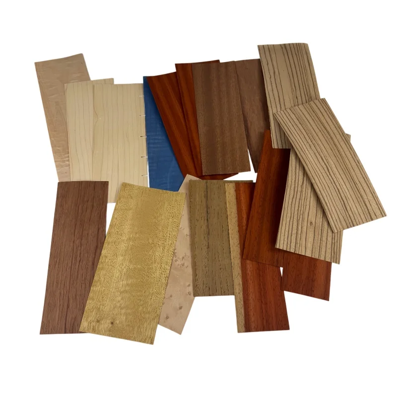 

0.5mm（Mixed Veneer Sheets Pack） Natural Wood Veneer Offcuts Exotic Veneer DIY Craft Material Guitar body veneer