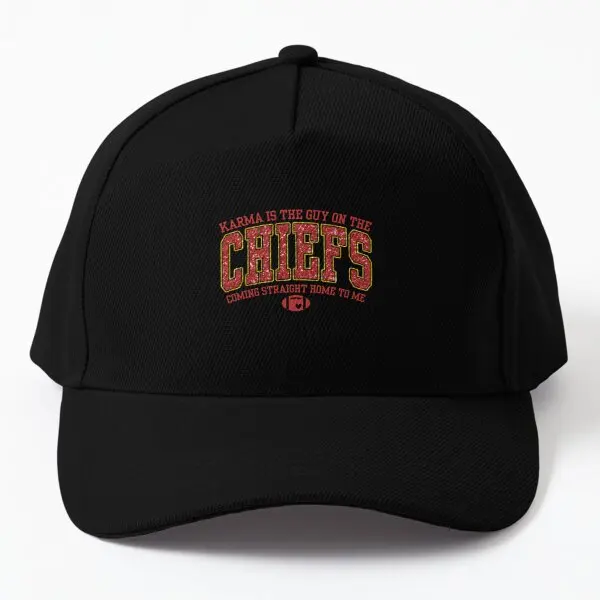 Karma Is The Guy On The Chiefs Travis Ke  Baseball Cap Hat Solid Color Printed Casquette Black Boys Summer Snapback Outdoor