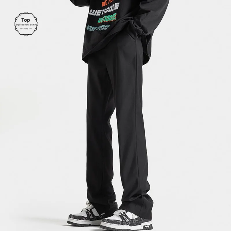 

Naples Men's Casual Slim Fit Straight Leg Suit Pants Summer Fashion Brand Drapey Comfortable mid Waist Pure Color Sporty