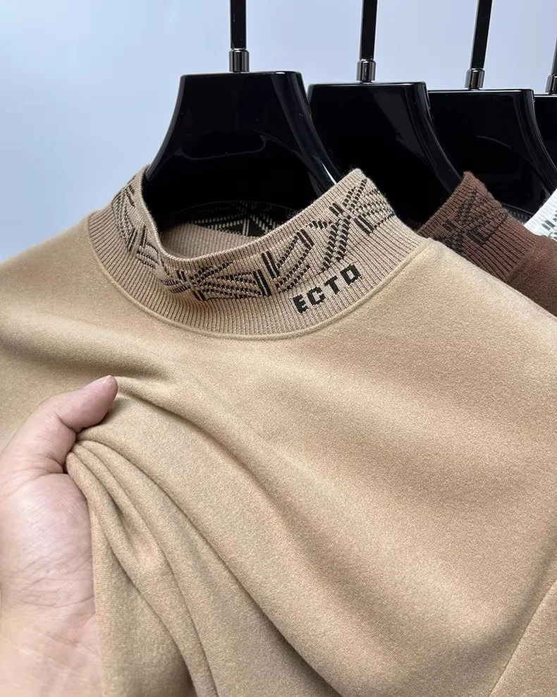 Высококачественная бутиковая футболка с круглым вырезом и вышивкой с длинными рукавами мужская осенне-зимняя новая трендовая брендовая корейская повседневная теплая футболка