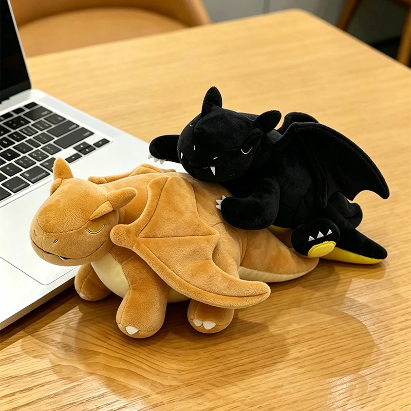 

Anime Pokemon Sleeping Charizard Plush Black Orange Color Soft Stuffed Animal Doll Pillow Adults Home Sofa Decor Birthday Gift