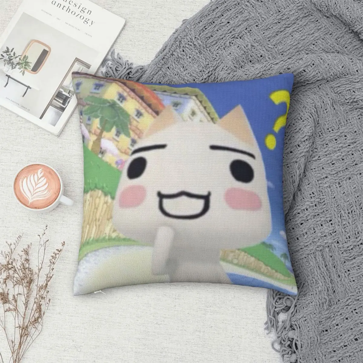 Cartoon Cute Toro Inoue Cat Square Pillowcase Cushion Cover Pillow Case Throw Pillow Cover for Home Bedroom Car