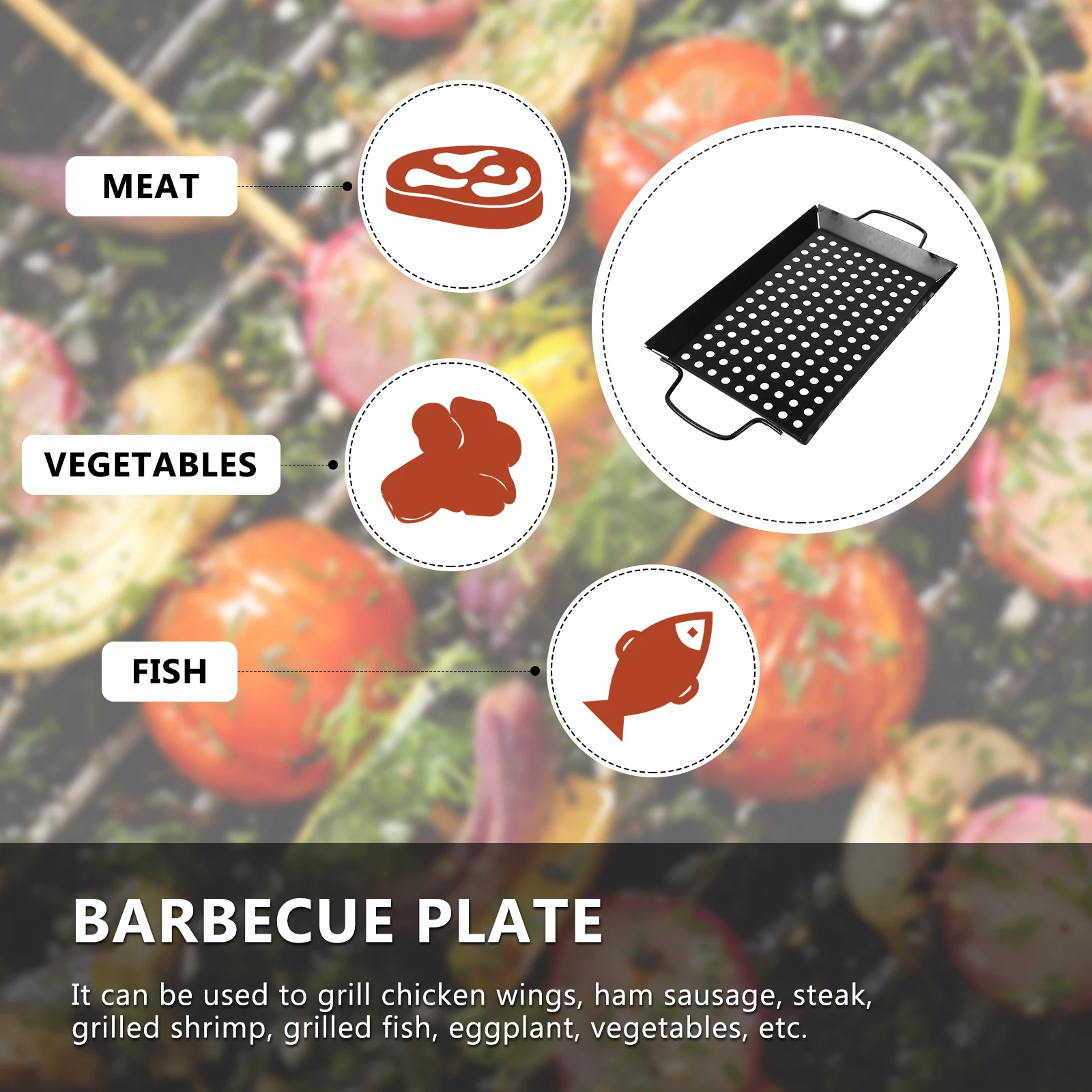 

Grill Plate Grilling Platter Griddle Pan Vegetable for Steel Non Stick