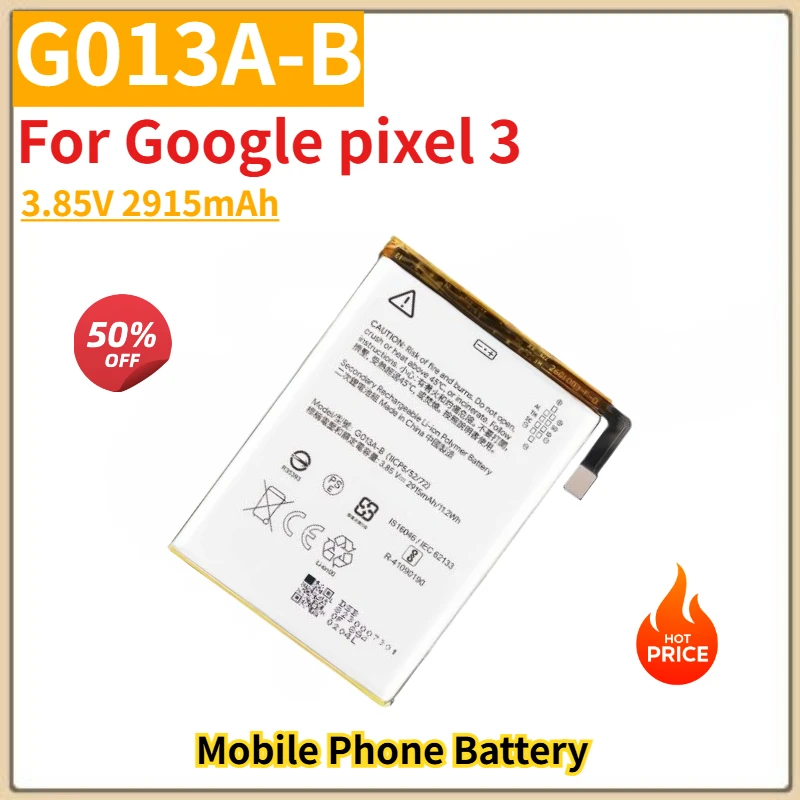 

Высокое качество G013A-B аккумулятор мобильного телефона 3,85 В 2915 мАч для Google Pixel 3, совершенно новый сменный аккумулятор