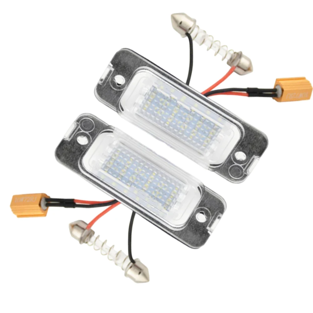 12V 2Pcs Car LED License Number Plate Lights For Mercedes-Benz 1638200066 A1638200066 2518200166 A2518200166 Xenon White Color