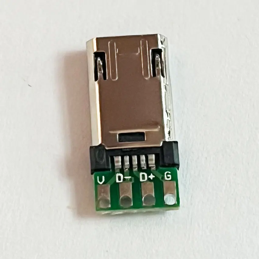 5/10pcs Micro USB 5Pin Male Plug With PCB Solder Plate Double-sided Micro 5P Connector Jack Port 4Pin Welding Wire Board Plug