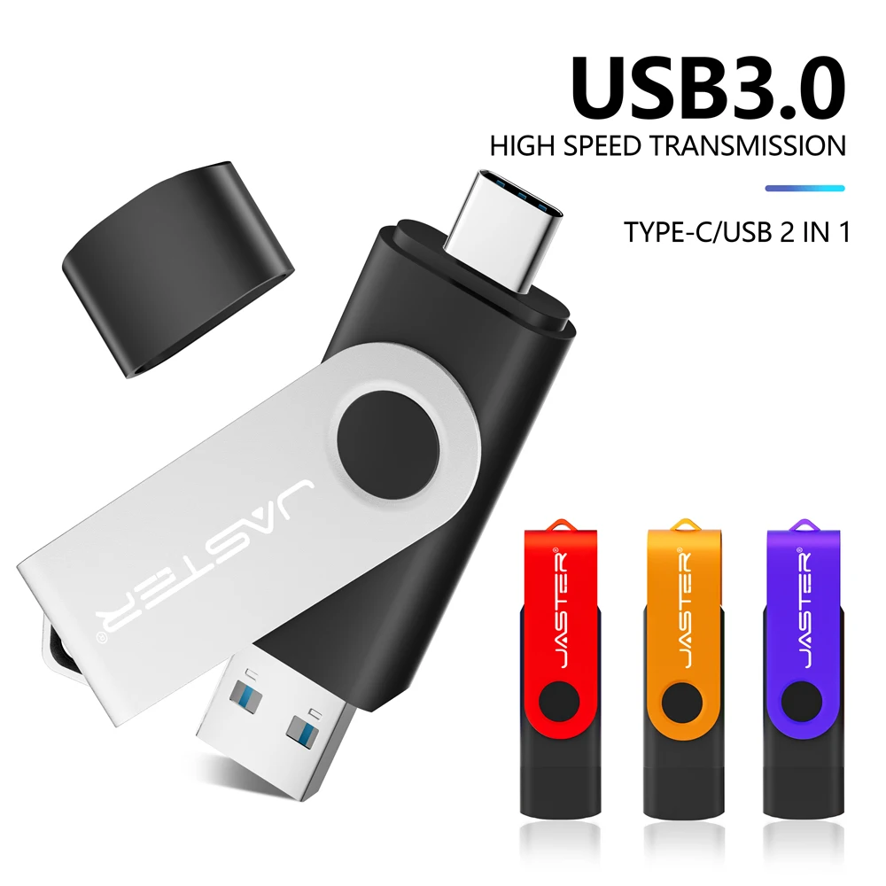

High-speed Metal Type-c USB 3.0/2.0 Flash Drive 128GB High-speed Pen Drive 2-in-1 Memory Stick 64GB Business Gift Real Capacity