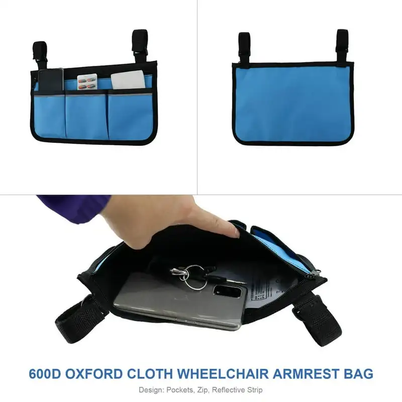 전동 휠체어 이동성 팔걸이 사이드 백 (포켓 및 반사 스트립 포함) 두피 기계 정맥 파인더 현미경 얼굴