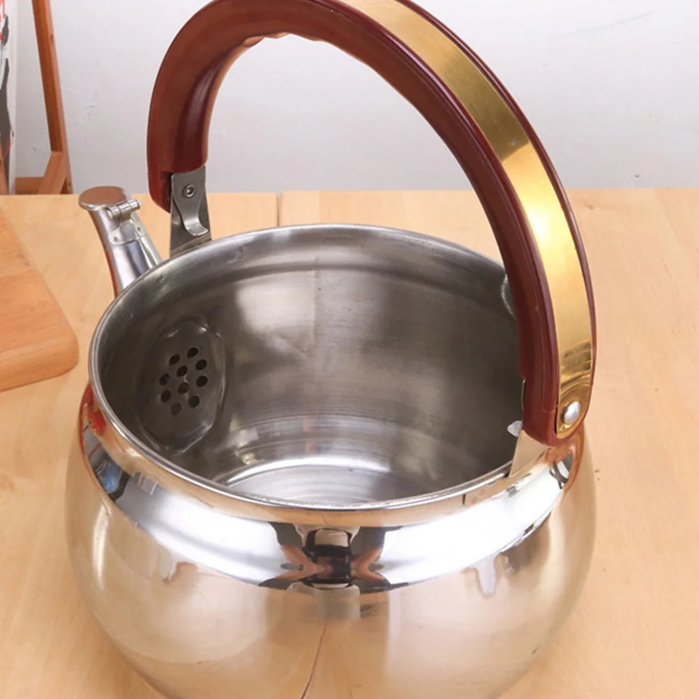 

1pc Premium Stainless Steel Boiling Water Kettle Kitchen Gadget Silver Large Capacity Boil Coffee Milk Tea