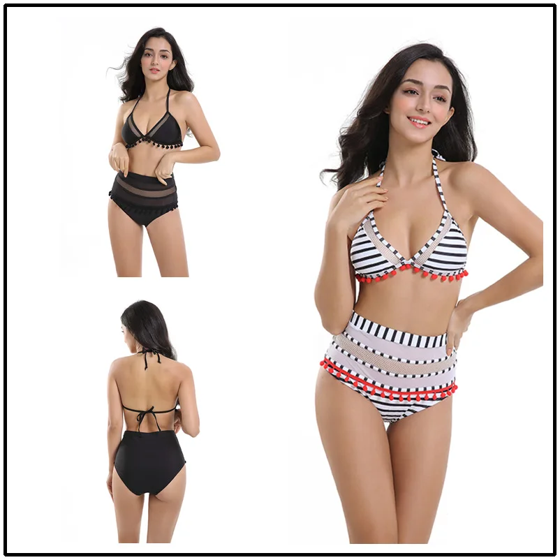 2026 Sexy Fringe High Waist Two Piece Bikini Swimwear For Women