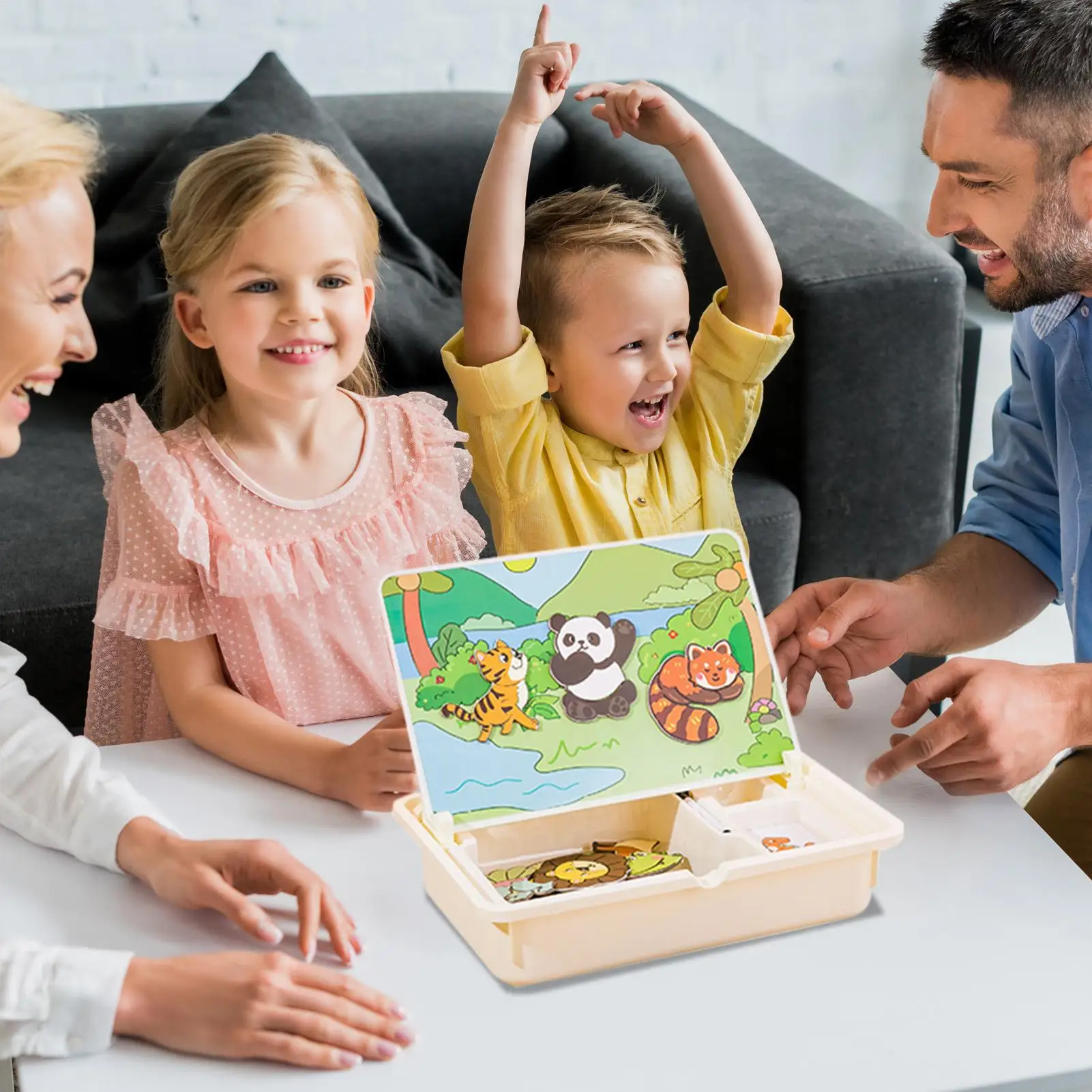 Magnetic Puzzle Box For Kids Toddler Matching Picture Puzzle Toddler Travel Games With Carrying Case For Preschoolers Kids Ages