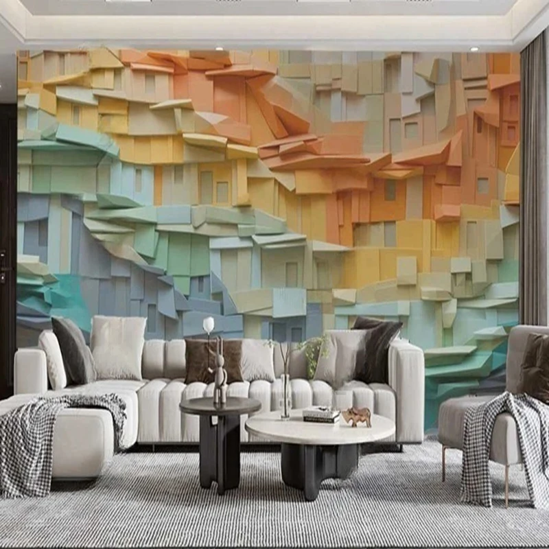 Modern Custom Mural 3D Stereo Abstract Space Geometric Pattern Wallpaper Living Room Bedroom Office Wall Painting Background