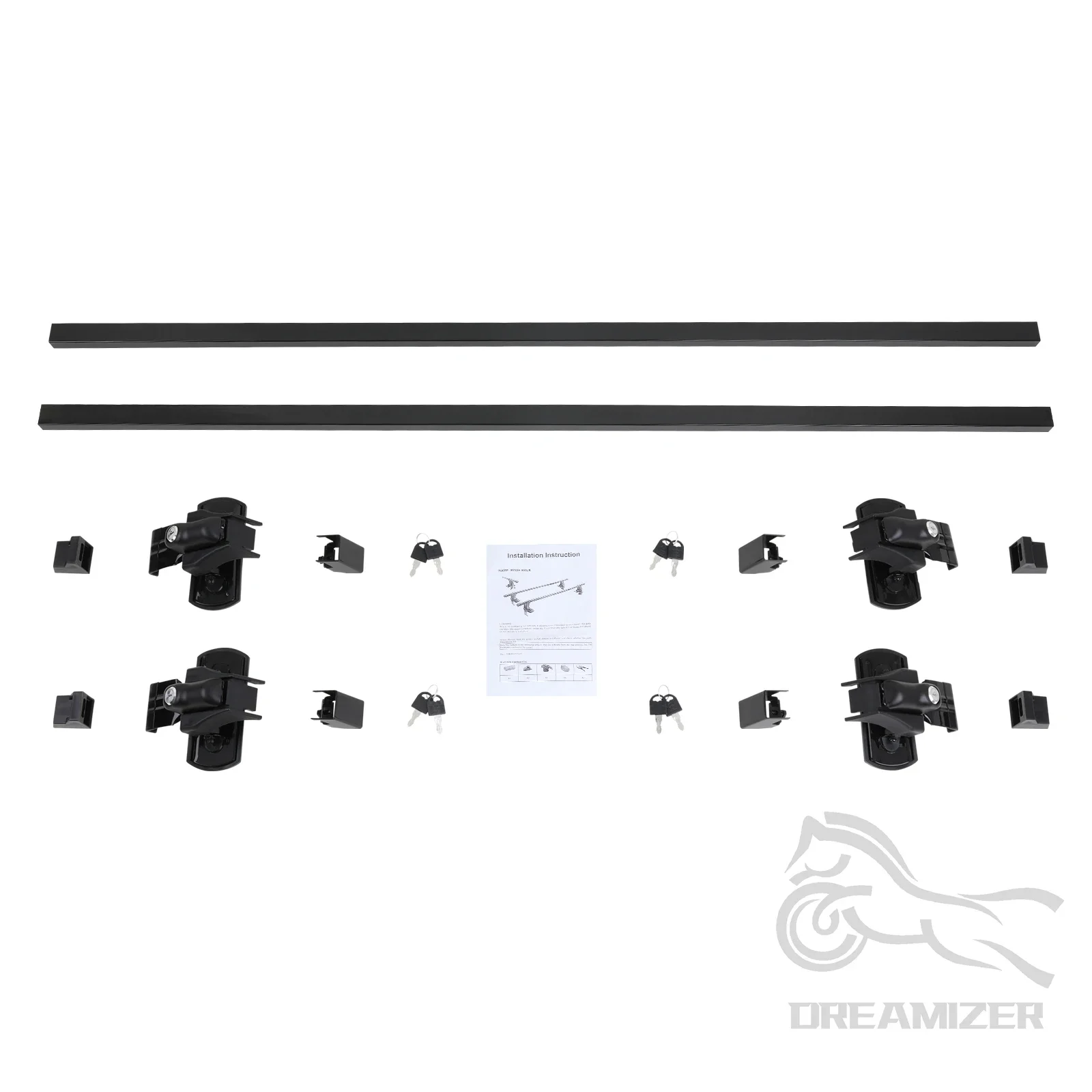 1 Pair Universal 54 inch Vehicle Car Roof Mounting Rack Rail Bar Black Aluminum Luggage Carrier With Lock Top Car Rack view 6