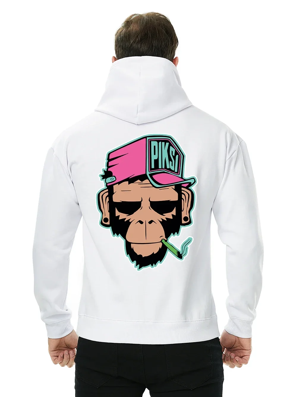 

Cool Monkeys Smoking Printing Hoodie Men Hip Hop Street Sportswear Fleece Pullover Streetwear Casual High Quality Hoody Male