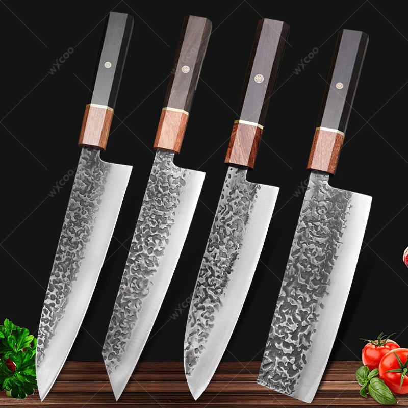 

Hand Forged Kitchen Knife Professional Japanese Chef Knife Stainless Steel Fish Knife Butcher Meat Slicing Cleaver with Box