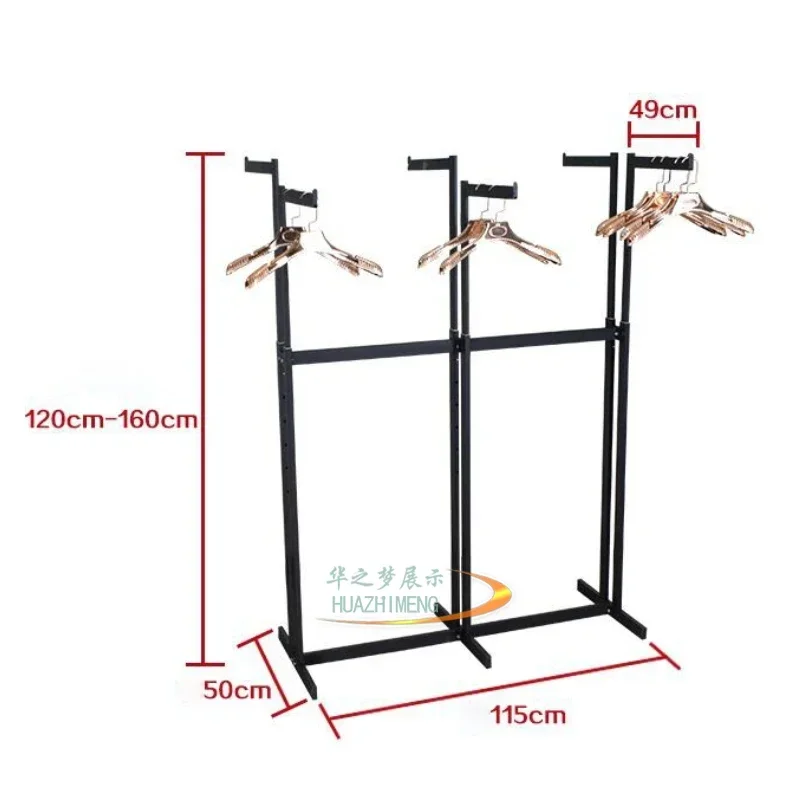 Retail Floor Standing Men Women T Shirt Dress Clothes Store Display Racks Hanger Metal Clothing Display Stand