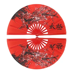 Folding Hand Fan Chinese Kung Fu Tai Chi Fan Nylon-Cloth Bamboo Fans For Performance Dance Decorations Martial Arts Plum blossom