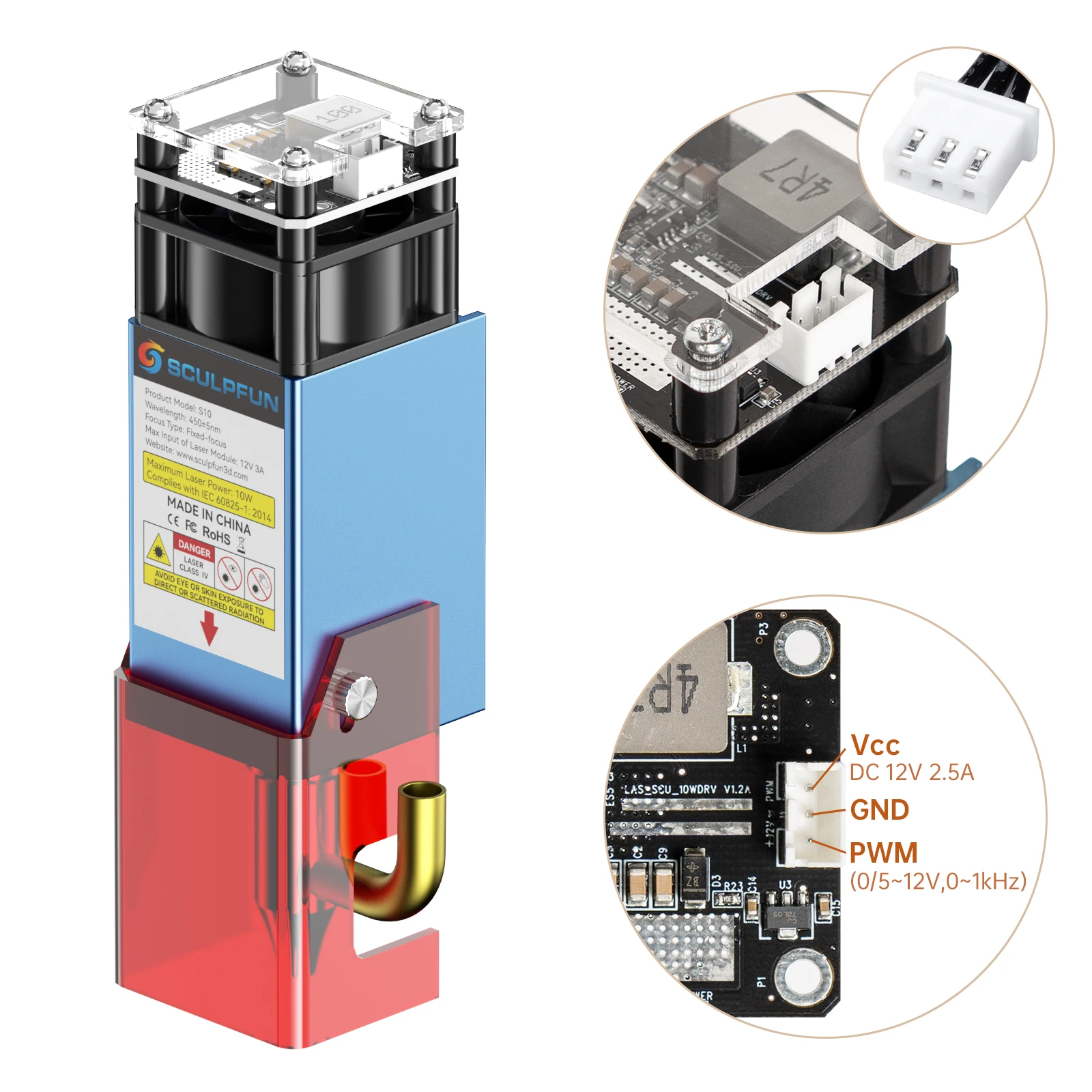 SCULPFUN S9/S10/S6 Pro Laser Engraver Module Laser Head for Engraving Machine Laser Cutter Wood Acrylic Cutting Metal Engraving