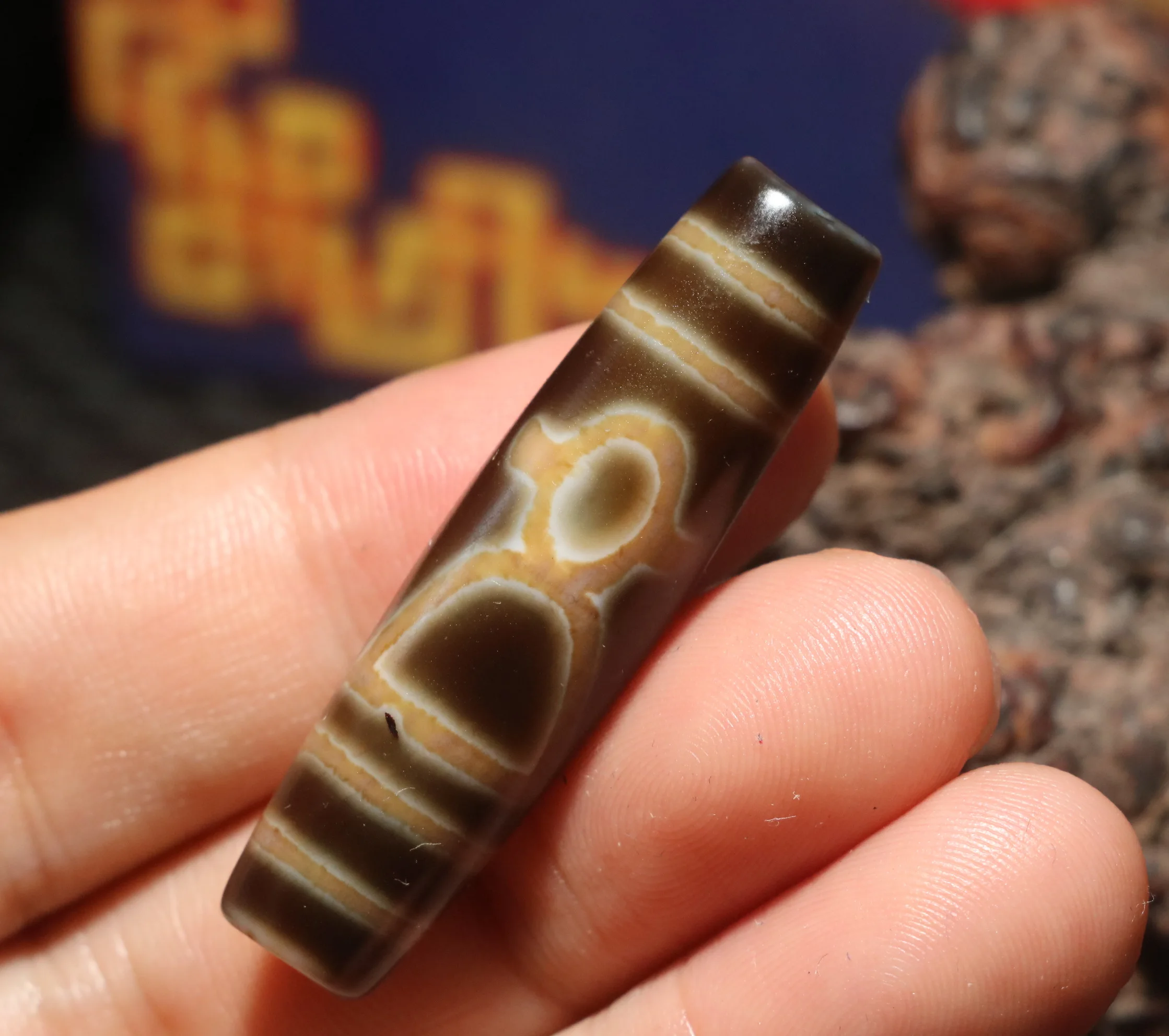 

AL Ultra Energy Tibetan Old Agate Wealth God Coin Smoothly Fortune dZi Bead Pendant Amulet Big Treasure Timestown UPD21Asw