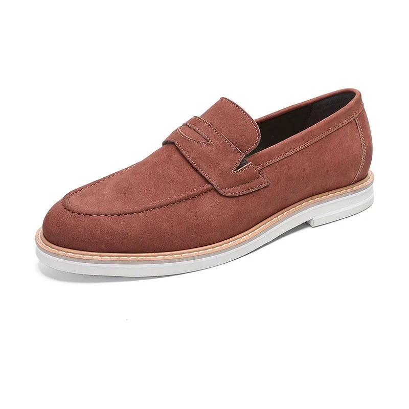 Luxury Cow Suede Leather Loafers Men Lightweight Genuine Leather Comfortable Commuting Casual Handmade Dress Shoes Male