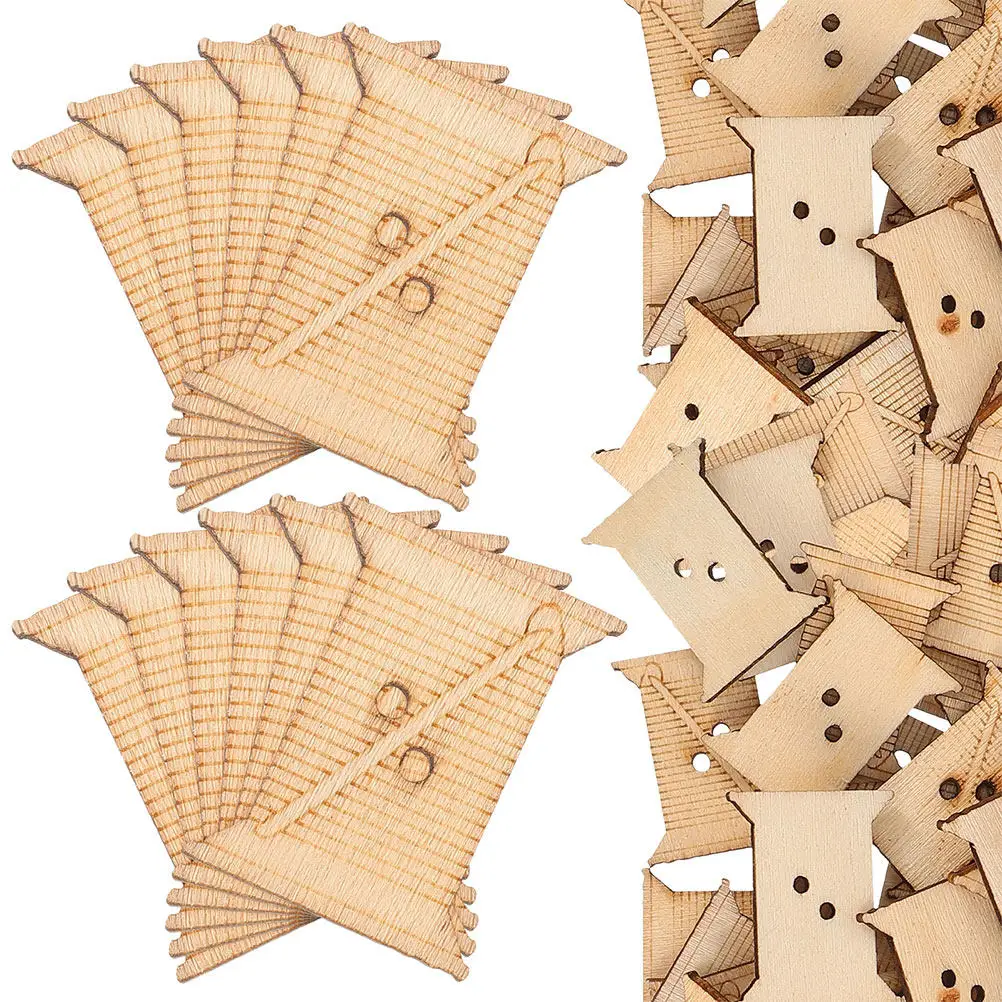 100Pcs Wooden Embroidery Floss Bobbins Thread Winding Cards Natural Rustic Winding Boards for Sewing Cross Stitch Craft Storage view 6