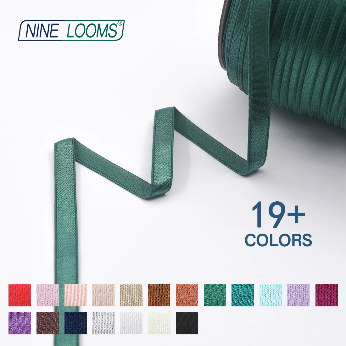 NINE LOOMS BH-Träger, elastisches Band, 3/8 Zoll, 10 mm, glänzendes Nylon-Schulterband, Unterwäsche, Dessous-Herstellung, Nähbesatz, 50, 100 Yard per Spule – Detail 11
