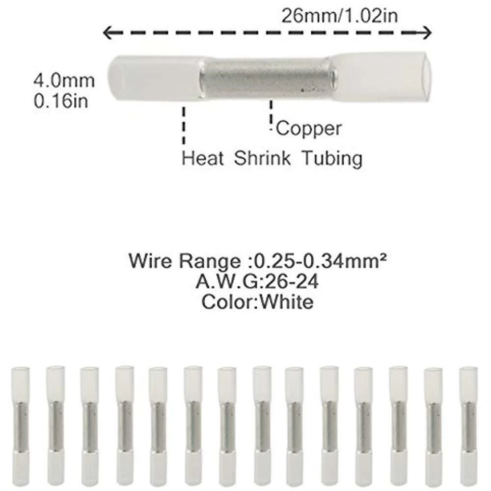 10/25/50PCS Heat Shrink Butt Connectors Insulated Crimping Terminals Waterproof Electrical Splice Cable Crimp Wire Connector