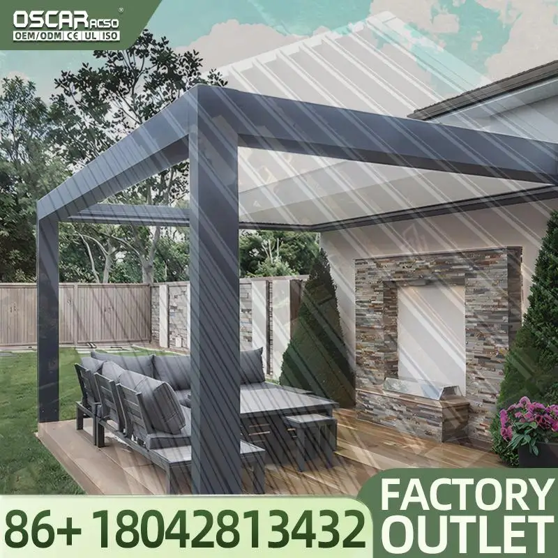 Durable Large White Aluminium Garden  for Sun Outdoor Patio Backyard Pergola