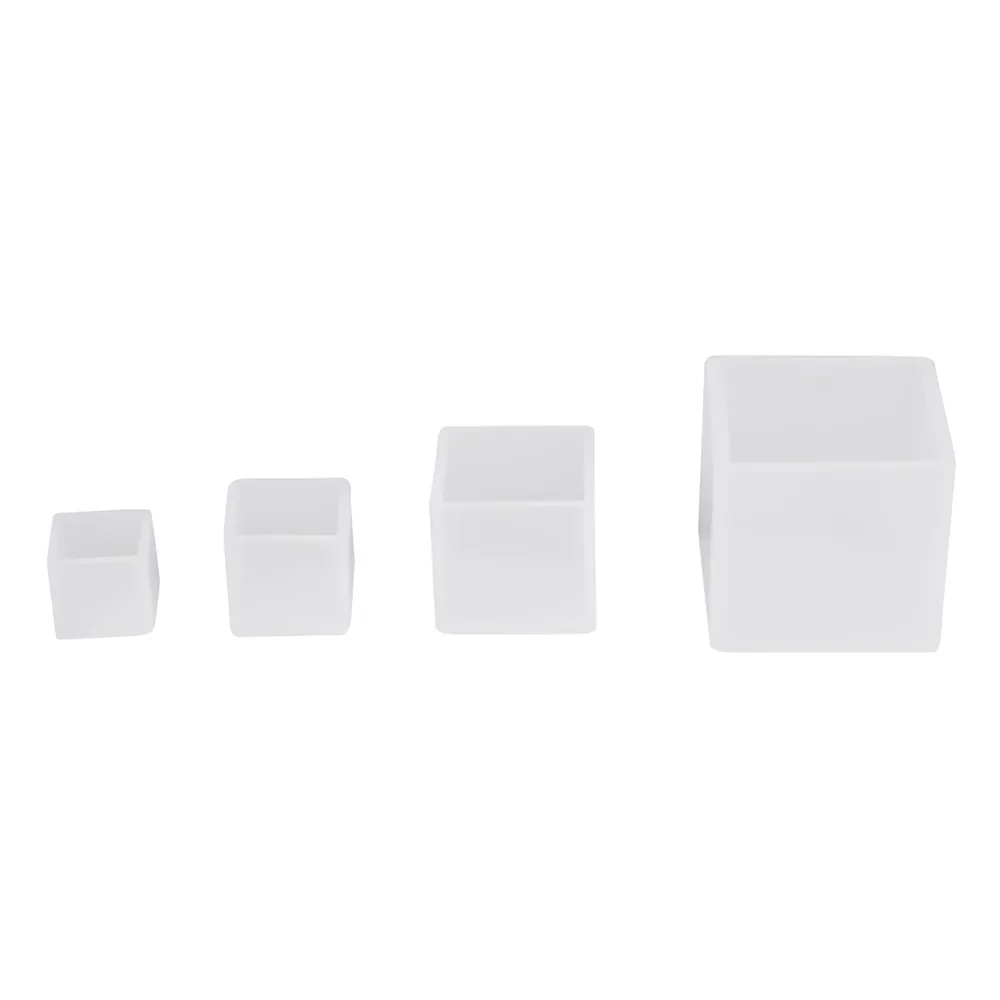4pcs 4 Sizes Silicone Resin Mould Cube Silicone Resin Casting Mould White DIY Silicone Moulds DIY Craft Making
