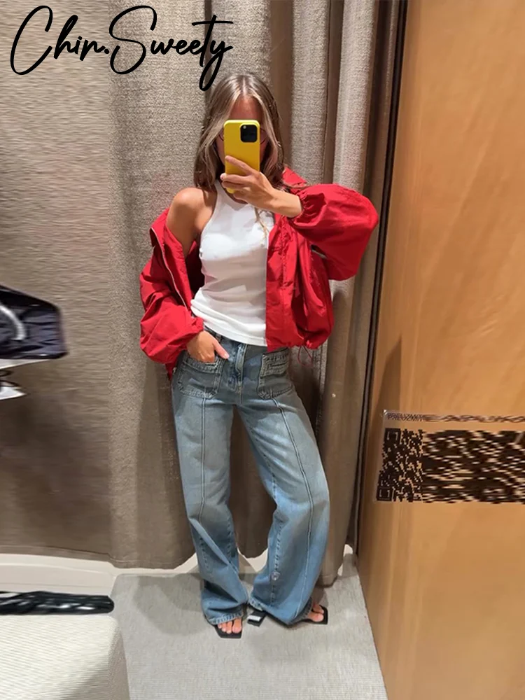 سترات نسائية خفيفة الوزن غير رسمية مع سحاب واحد الصدر وأكمام طويلة معاطف فضفاضة للسيدات لخريف 2025 ملابس خارجية جديدة للسيدات