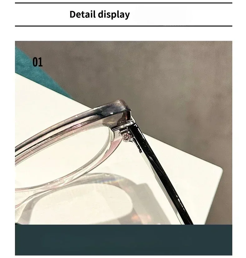 Personalisierte, farbblockierte Katzenaugen-Lesebrille mit großem Rahmen, blaues Licht blockierender Augenschutz, Reise-Strandbrille – Detail 4