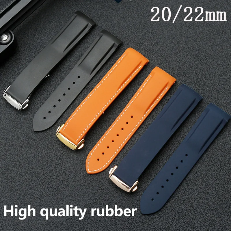 

Универсальный водонепроницаемый силиконовый ремешок для часов с дугой, 20 мм, 22 мм, быстросъемный силиконовый спортивный ремешок