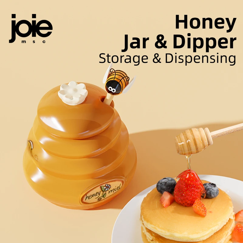 Joie Ceramic Beehive Honey Pot And Wooden Dipper Honey Jar With Lid Honey Stir Bar For Honey Jar Supplies Kitchen Accessories