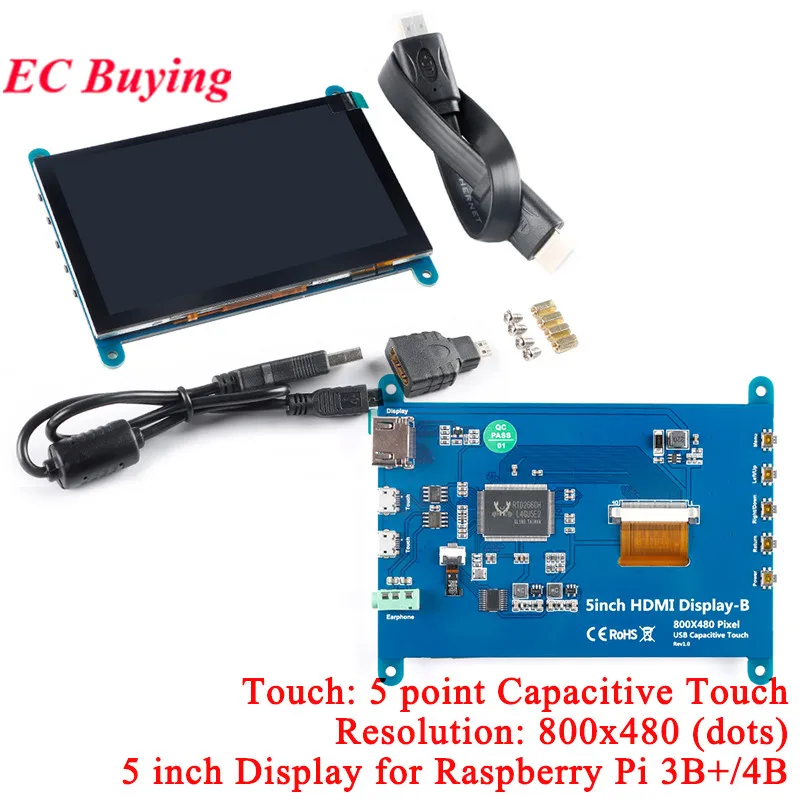 HDMI capacitief resistief touchscreen LCD-scherm 3,5 "4" 5 "7" 10,1 "inch 1024*600 800*480 voor Raspberry Pi win7/win8/win10